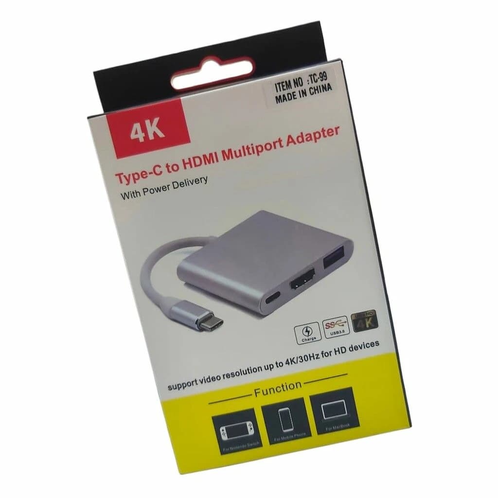 ADAPTADOR TIPO C A HDMI/TIPOC/USB 4K TC-99